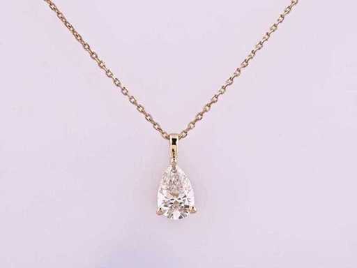 925 Silver Yellow  Pendant With Lab Grown Diamond