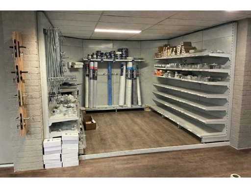 Lot of construction, fastening material and door fittings