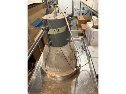 Industrielle Pendellampe grau
