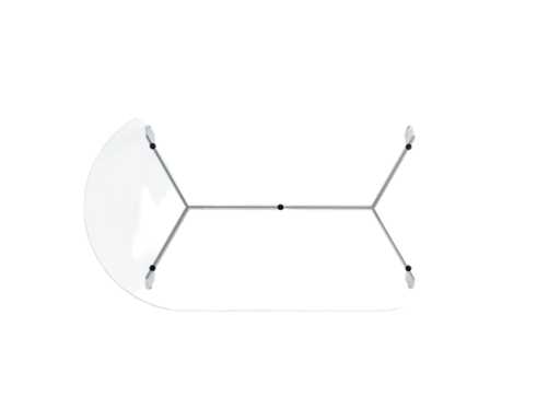 Crystal Glass Top 2600 x 1200 x 15 mm Polished