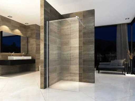 Begehbare Dusche 160x200 cm Anti-Kalkglas 10 mm