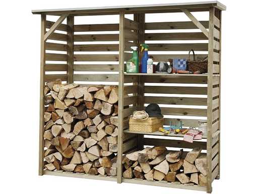 Depozitare lemne de foc Hillhout Twin - 176x60x190 cm