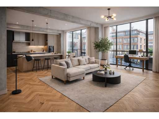 Sol en PVC 125,86 m2 Noisette en arête de poisson 640x128x7 mm