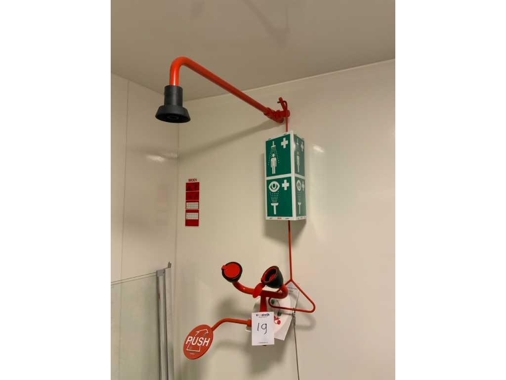 Broen Emergency shower with eye rinse head Troostwijk Auctions