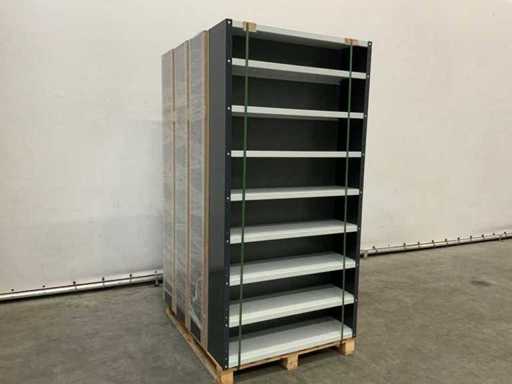 Povag Open shelf cabinet - 9 shelves anthracite /light gray