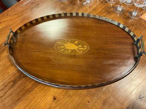 Serveerschaal met ingelegd hout