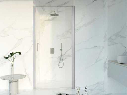 Douchedeur 100x200 Profiel veiligheidsglas anti kalk Geborsteld RVS