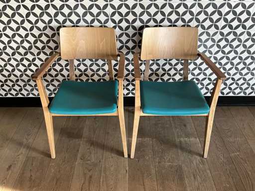 Satellite - Flash AC - Chaise de restaurant avec siège en cuir (4x)