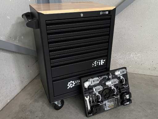 Stahlgruppe SG15 filled tool trolley + cordless tools