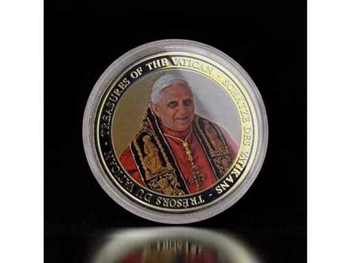 Papst Benedikt XVI Schätze des Vatikans 40 mm Gedenkmedaille Zertifikat Gratis EU-Versand