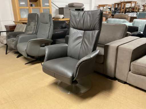 Hjort Knudsen Poltrona girevole in pelle