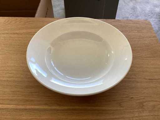Platos de cena / platos de sopa de 30 cm de profundidad blancos 8 piezas