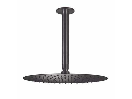 Qisani - Flow - Hoofddouche met plafondarm - Gun metal 25 cm
