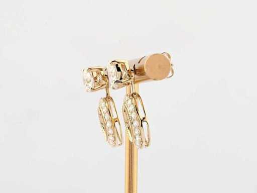 14 KT Yellow Gold Earring With 2.77 Cts Lab Grown Diamond