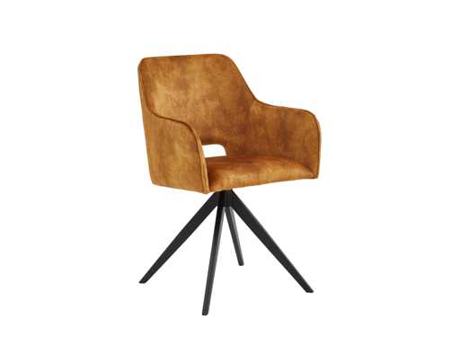 Colenis - Emma Dining Chair - Set da 6 - Giallo ocra - Adoré Velvet - Con bracciolo