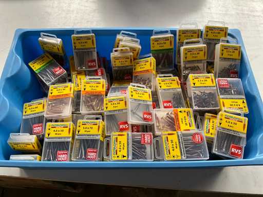 Rotadrill Verschiedene Schrauben Edelstahl, Messing und verzinkt (100x)