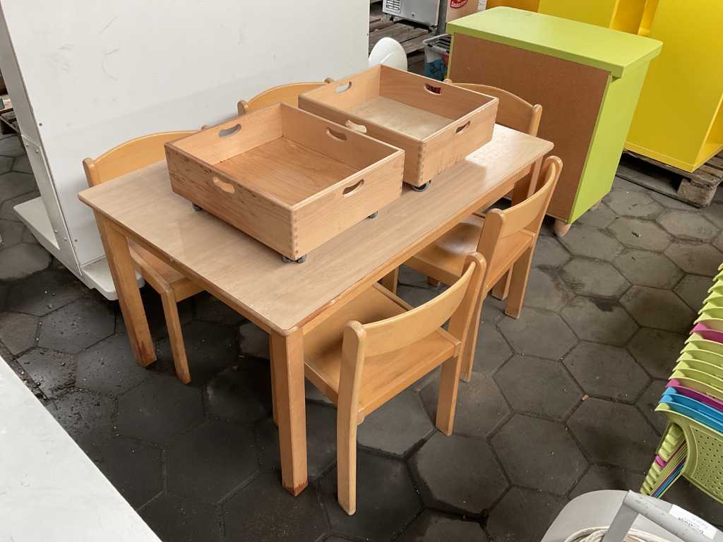 Masă pentru copii cu set de scaune