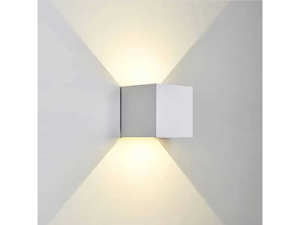 20 x Lampă LED de perete - Bidirecțională - Cub (SW-2312-2) - 10W alb cald