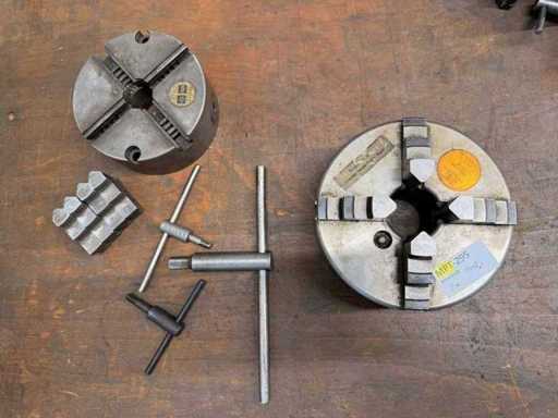 ROTO RECORD - (2×) Vierbacken-Drehfutter (Ø130 mm & Ø160 mm)