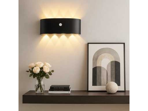 Éclairage mural LED avec capteur – SW-2310-4 – 8W – Noir – IP54 (x4)