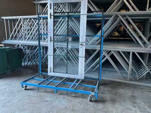 Viață de sticlă cu roți de transport și glisiere de 215x100x220cm