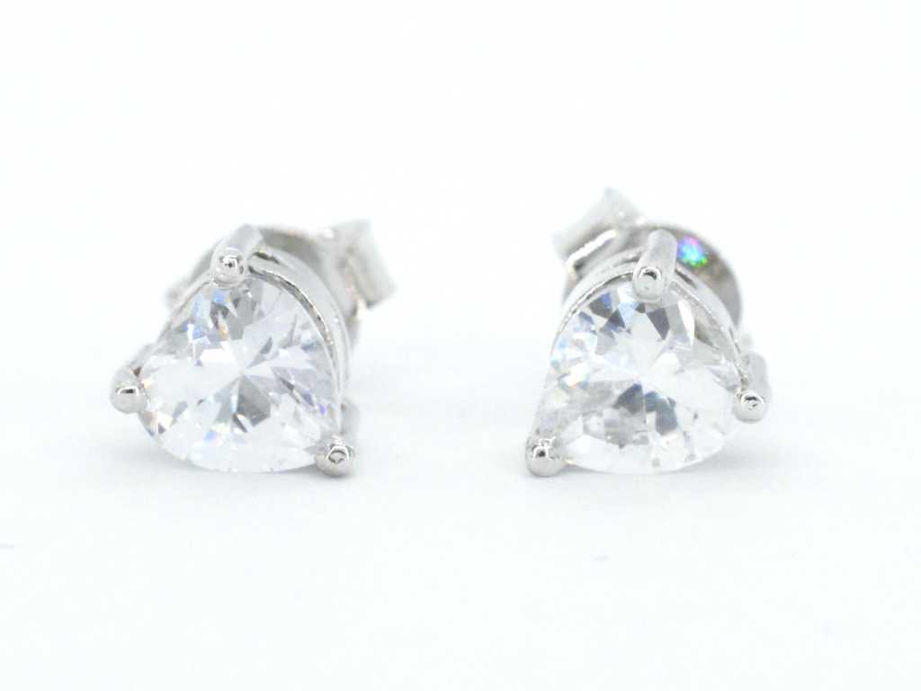 Hoge gehalte echte zilveren sterling oorbellen met Zirkonia - juwelierskwaliteit