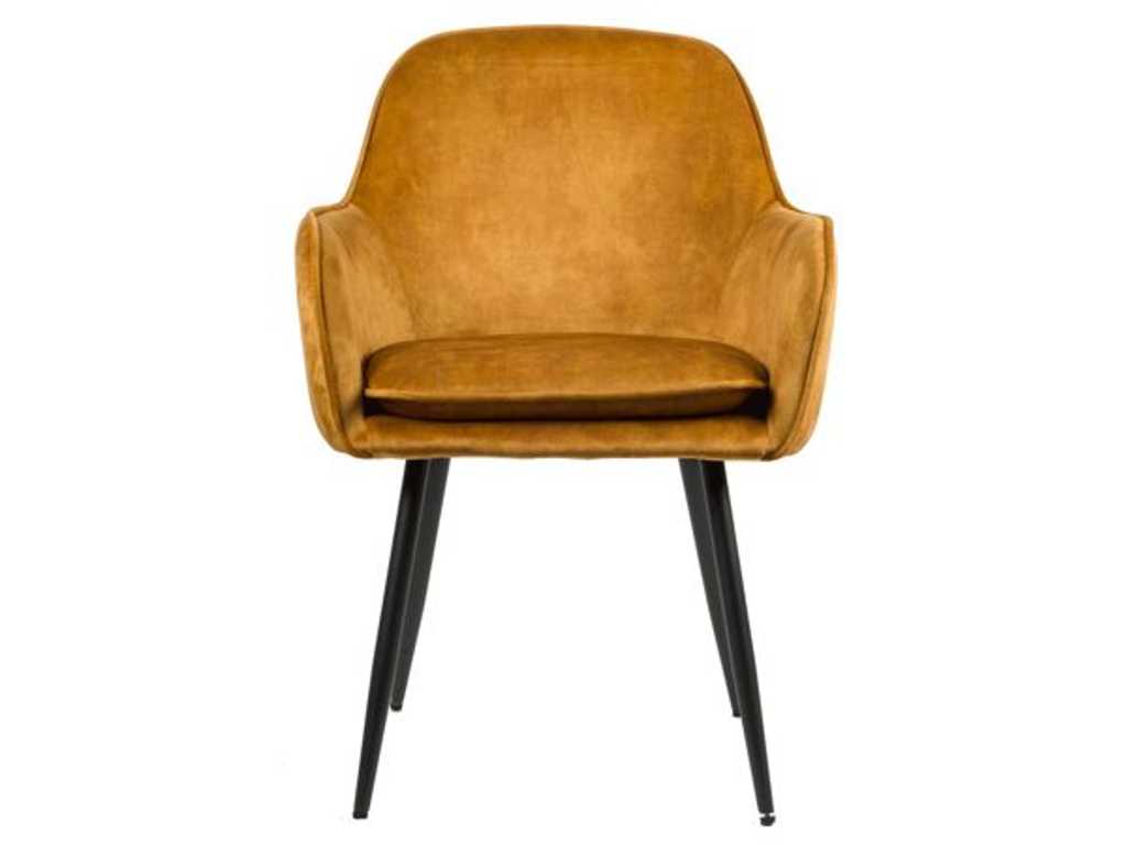6x Design dining chair yellow velvet