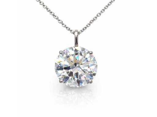 Lanț din aur alb de 14 carate cu diamant de 5,09 ct