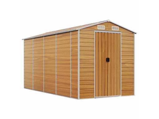 VidaXL metal garden shed wood - 385x191x198 cm