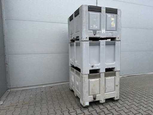 Scatola da pallet in plastica 1200x1000x760 mm (3x)