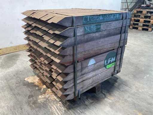 Poteau de jardin en bois dur Azobé pointu 100x8x8 cm (120x)