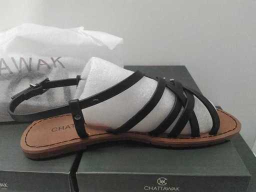 Sandales en cuir noir (5x)