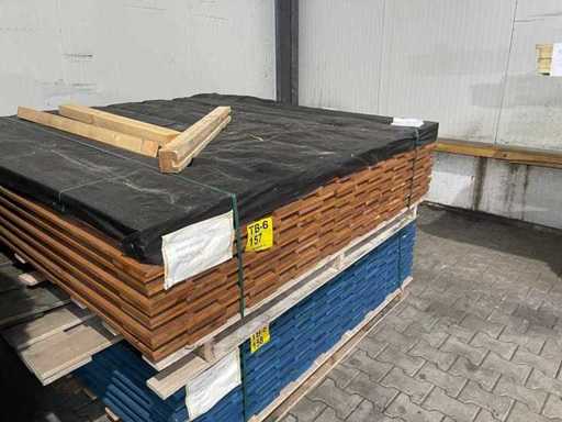 Pallet Fence Parts Brown Coated 180x180cm (8x)