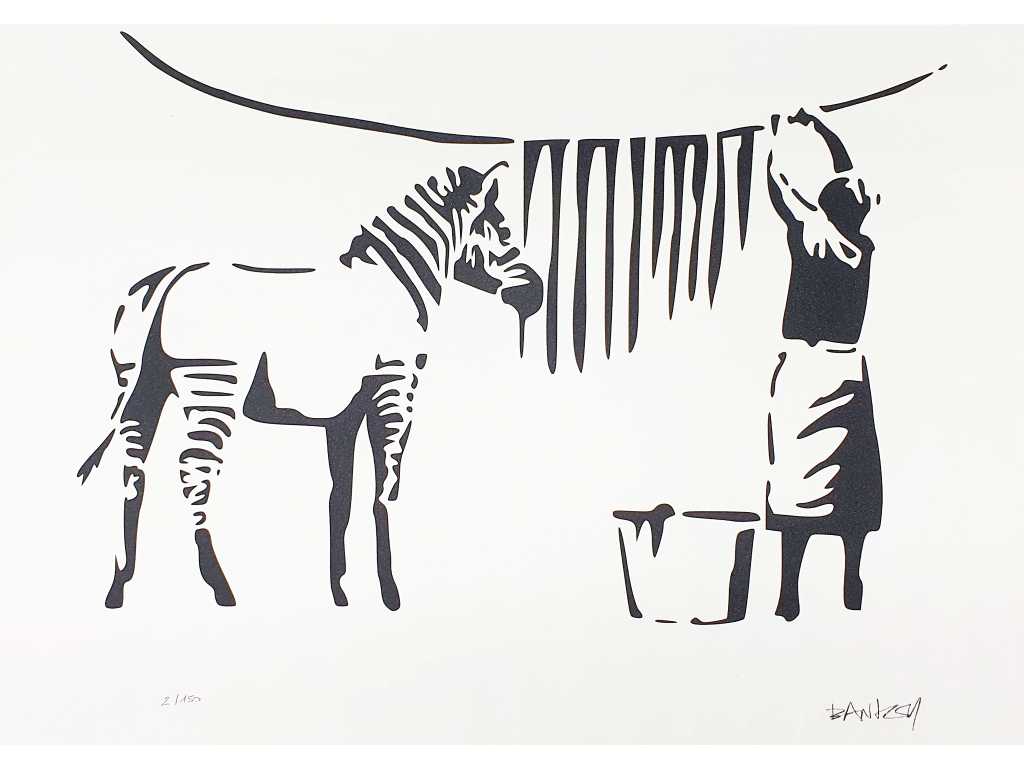 Banksy (nato nel 1974), basato su - Washing Zebra