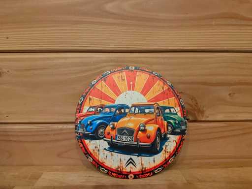 Metal advertising sign round 20cm