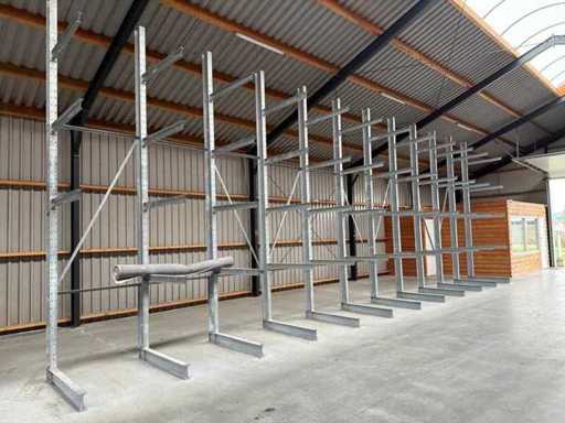 Draagarmstelling enkelzijdig 6 staanders 24 liggers