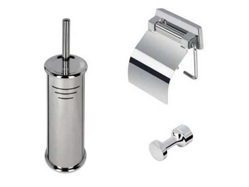 Geesa-Toilettenset mit Toilettenbürstenhalter, Toilettenpapierhalter und Garderobenhaken