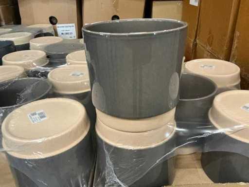 Lot Eno Pot Duo Sober Grey H15.5xD16.5cm (75x)