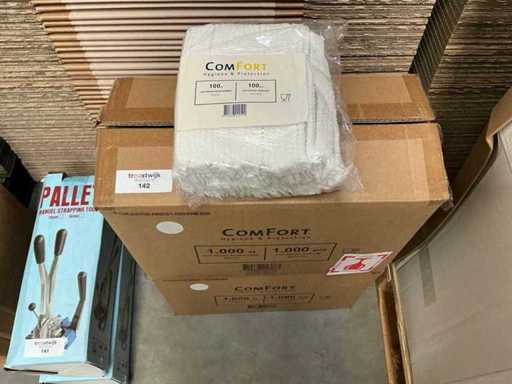 Lot ComFort Non-Woven Beret Wokkels 52 cm weiß (2000x)