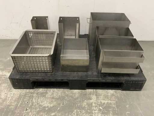 Batch of stainless steel bins