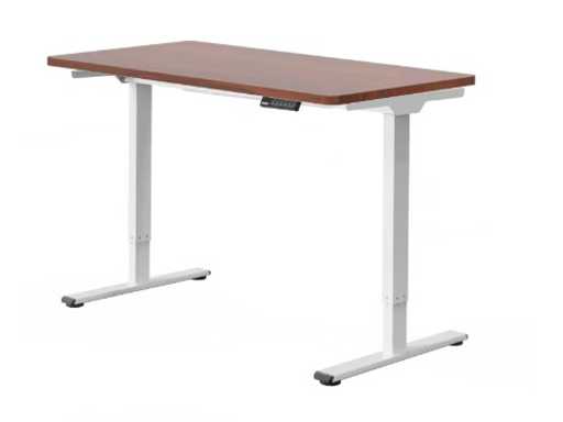 Basic Standing Desk with Dual Motors - Cream Frame - 140x70 Ebony Top