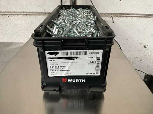 Würth 15,01 kg Perno esagonale M6 x 35 in contenitore impilabile