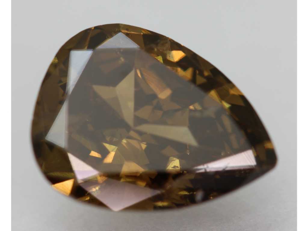 Natuurlijke diamant (Fancy Vivid Yellowish Brown / VS2) 1.90 Auto