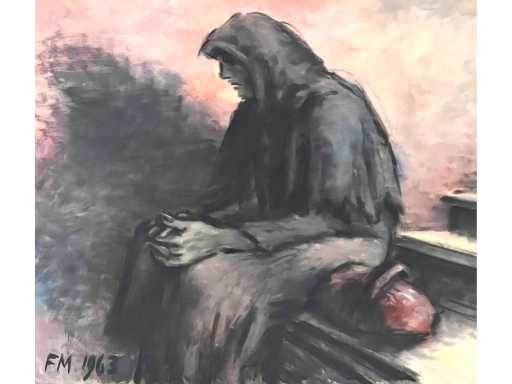 Frans Masereel - oil on paper - original