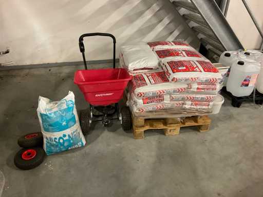 Earthway Salt Spreader with stock of road salt