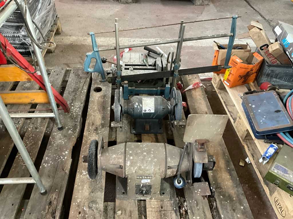 2 various grinders and mitre saw