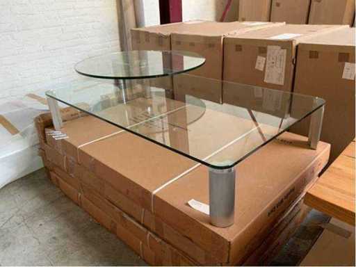 Mento Glas-Edelstahl Couchtisch