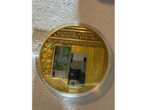 Banknotes of Europe • 100€ Banknote Commemorative Coin 70mm