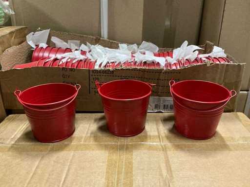 Lot Bucket Sevilla cynk Ø10.3xH8.5cm ES9 czerwony mat (1020x)