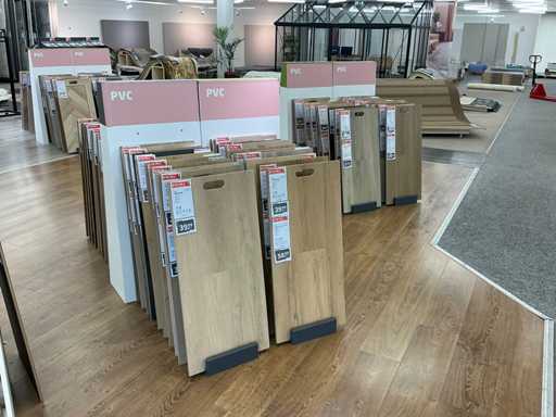 Party floor samples with holder